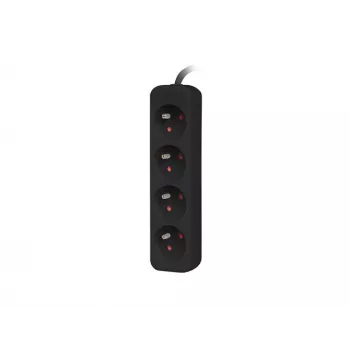 Extensão de energia Lanberg PS0-04E-0100-IEC-BK 1 m 4 tomadas AC interior preto