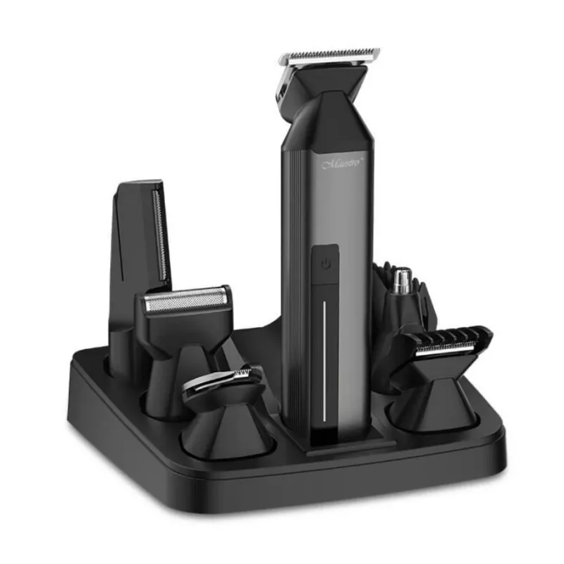Conjunto de corte de cabelo Maestro MR-660 6-em-1 recarregável por USB com lâminas ajustáveis