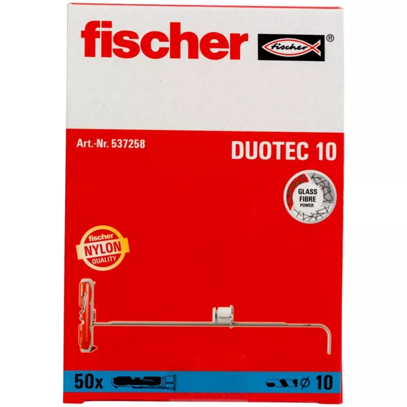 Bucha de rosca / bucha de parede Fischer 537258 50 unid. conjunto de parafusos e buchas 50 mm