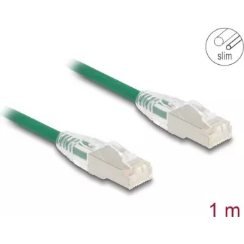 Cabo de rede DeLOCK RJ45 Cat.6A macho para macho U/FTP fino 1 m verde