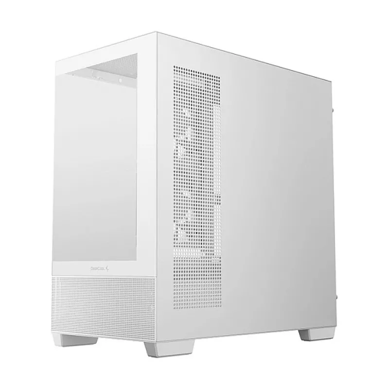 Caixa PC Midi Tower DeepCool CG380 3F WH — branco, 235×437×451 mm, suporta 2,5 polegadas/3,5 polegadas, fonte de alimentação em baixo, 3x ventoinhas 120 mm pré-instaladas