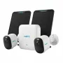 Conjunto de vigilância Reolink Hub 1 com 2 câmaras Argus B350 e 2 painéis solares