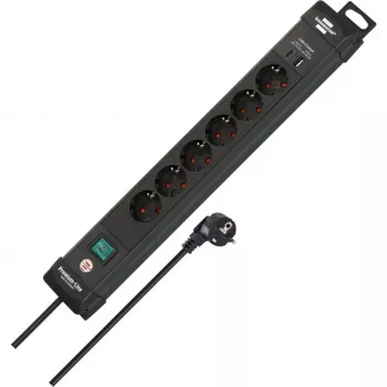Extensão de energia Brennenstuhl 1951160608 3 m 6 tomadas AC para interior preto