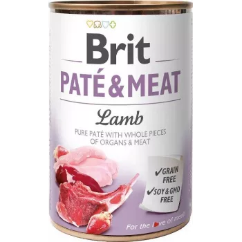 BRIT Paté & Meat com cordeiro - comida húmida para cães - 400g