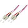 LogiLink - Cabo de ligação - SC Multimodo (M) para SC Multimodo (M) - 1 m - Fibra ótica - Duplex - 50/125 micrómetros - OM4 - isento de halogéneos - violeta urze