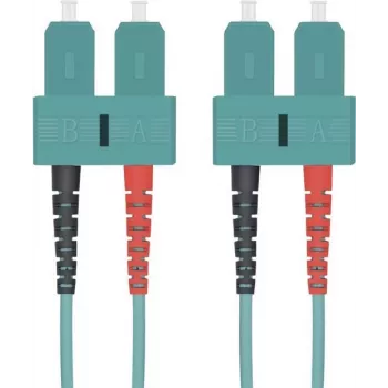 Cabo de rede de fibra ótica helos 50/125 µm OM3 SC 15 m duplex aqua
