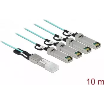 Cabo ótico ativo QSFP+ para 4 x SFP+ 10 m DeLOCK 84073