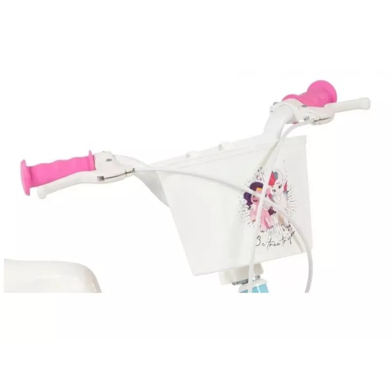 Bicicleta infantil Toimsa 1297 com rodas de espuma de 12 polegadas, 4 rodas, cesto, proteção de corrente, guarda-lamas — My Little Pony