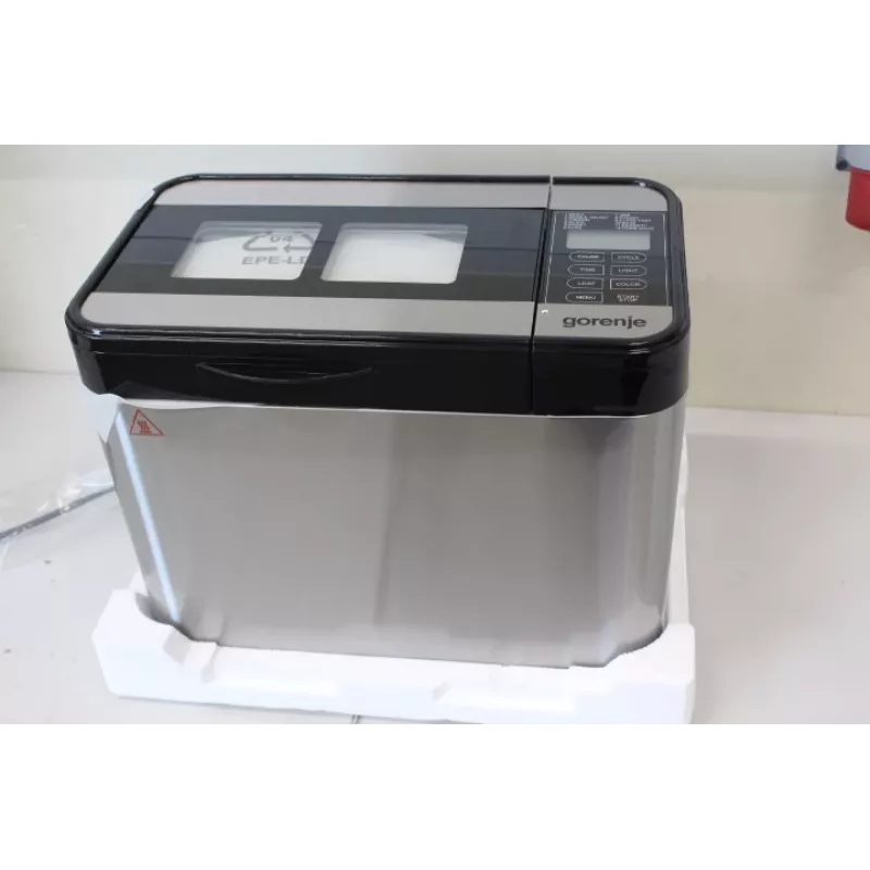 Máquina de fazer pão Gorenje BM1400E — 815 W, 12 programas, LCD, aço inoxidável, pão de 1400 g, forma de cozer dupla