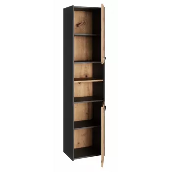 Armário alto para casa de banho top e shop S40 ANTHRACIT/ARTISAN, autónomo, 400×300×1700 mm, 6 prateleiras, 2 portas