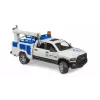 Carro Dodge RAM 2500 serviço com luz rotativa e grua BRUDER 02509