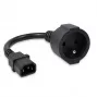 Adaptador de alimentação QOLTEC IEC 320 C14 para ficha francesa, cabo de 0,15 m