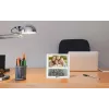 Geemarc Viso 5 relógio controlado por rádio com moldura de fotografias, branco