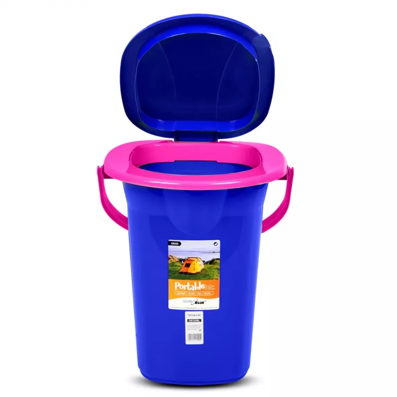 GreenBlue GB320BR balde sanitário portátil para campismo, azul-marinho e rosa