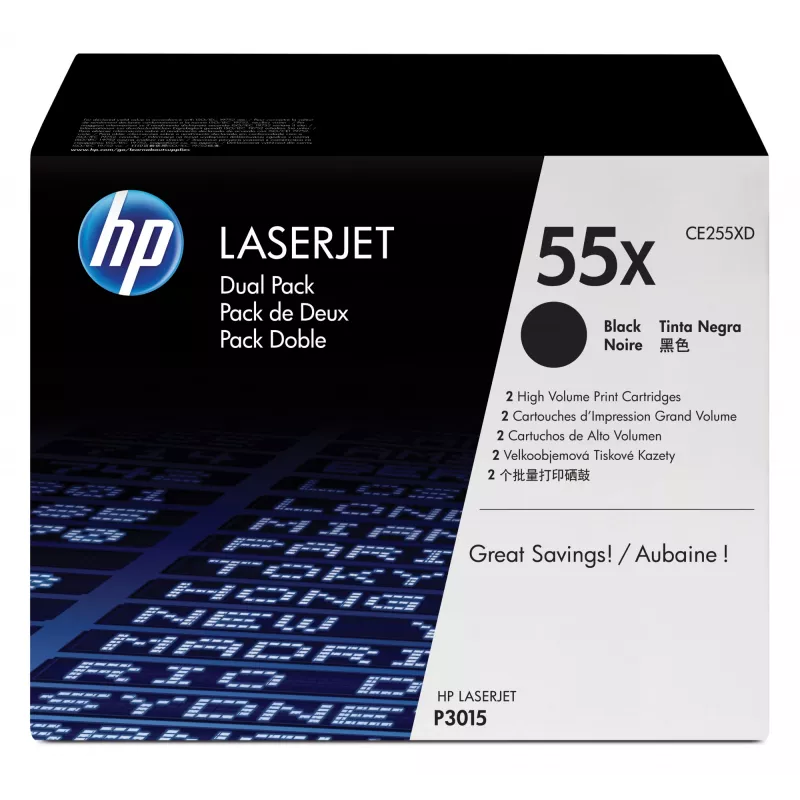 Toner HP 55X pack de 2 alta autonomia preto original LaserJet