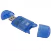 Titanum TA101B leitor de cartões externo, USB 2.0, MicroSDHC/miniSD/MMC/SD/SDHC, azul