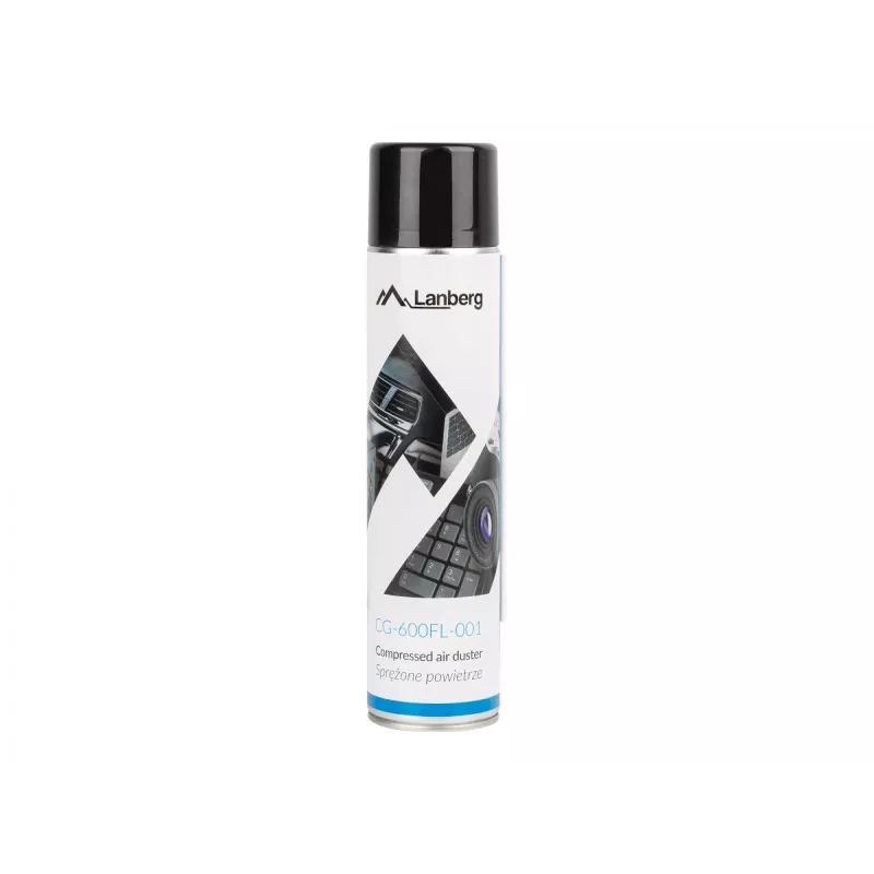 Spray de ar comprimido LANBERG CG-600FL-001 — 600 ml, para limpeza de PC, preto/azul/branco