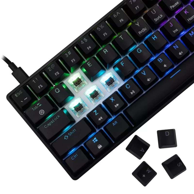Teclado mecânico White Shark Shinobi-2 preto layout US com switches castanhos