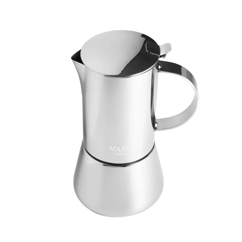 Máquina de café expresso Adler AD 4419 — caixa em aço inoxidável, tamanho compacto