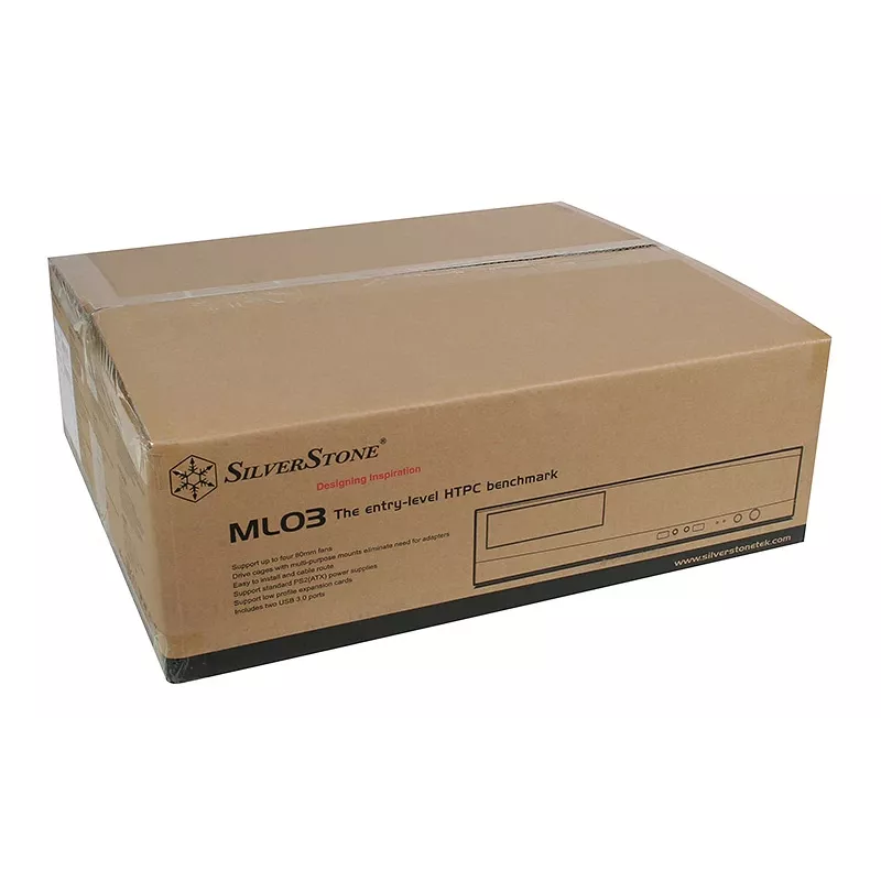 SilverStone MILO ML03 - Desktop - Micro-ATX - sem fonte de alimentação (ATX / PS/2) - preto - USB/Áudio (SST-ML03B-R)
