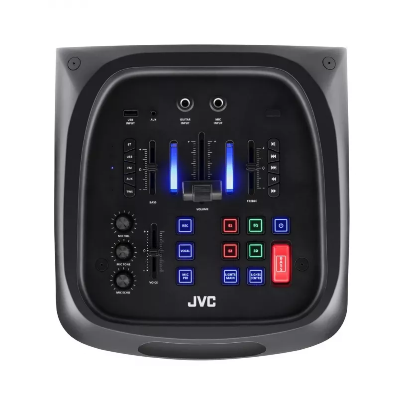 Altifalante portátil de festa JVC XS-EP624B — preto, a pilhas, Bluetooth