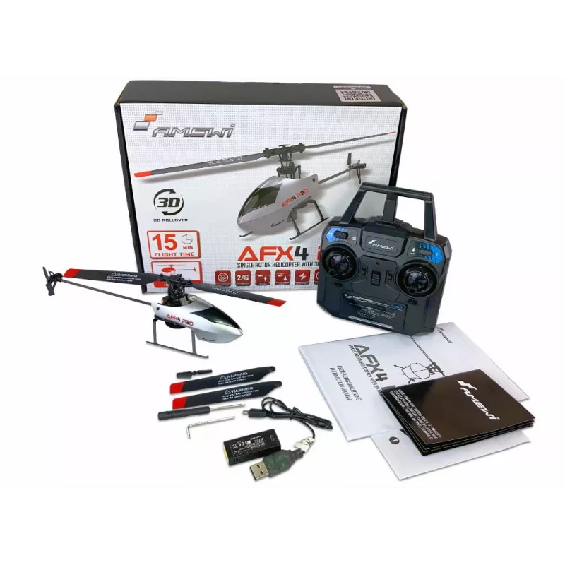 Helicóptero RC telecomandado Amewi AFX4 motor elétrico (25329)