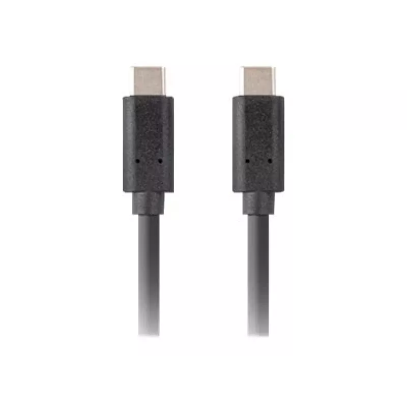 Cabo USB-C para USB-C LANBERG CA-CMCM-32CU-0010-BK — USB 3.2 Gen 2, 1 m, preto, 100 W de carregamento, vídeo 4K