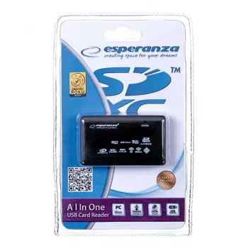 Leitor de cartões Esperanza EA119 Preto USB 2.0