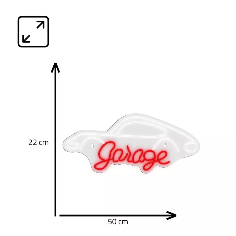 Luz néon decorativa MANTA SNL95WH branco-vermelho — iluminação bicolor em estilo néon