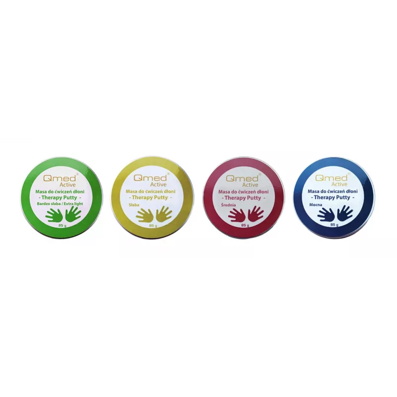 Pastilha de reabilitação MDH — vermelha, 100 % silicone, resistência média, 80 g, lata