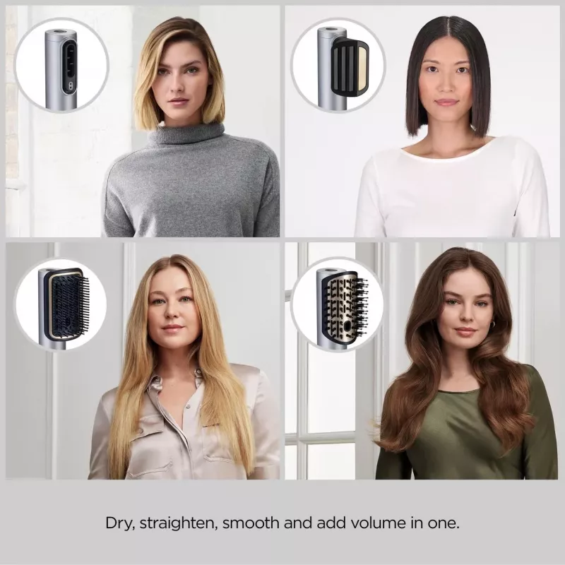Conjunto de styling de cabelo BABYLISS AS6555E — tecnologia Airflow, 4 níveis de calor, cabo de 2,5 m, prateado/dourado