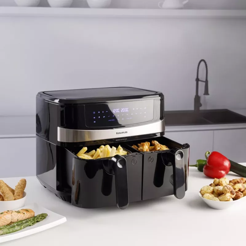 Taurus Air Fry Digital Duo Duplo 9 L 2200 W fritadeira de ar quente preto