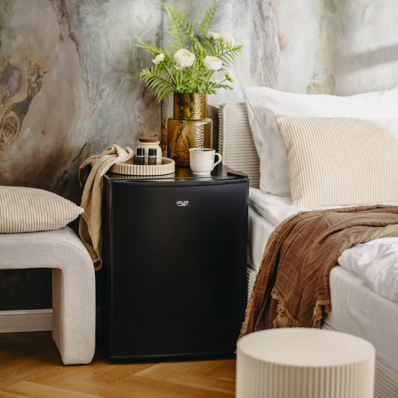 Adler frigorífico | AD 8097 | Classe de eficiência energética E | Independente | Frigorífico | Altura 63,2 cm | Capacidade líquida do compartimento de refrigeração 58 l | 39 dB | Preto