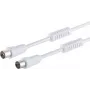 Cabo coaxial de antena ShiverPeaks 80203-128, blindagem de 100 dB, branco