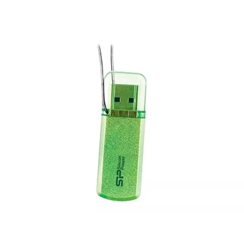 Pen drive Silicon Power Helios 101 — 8 GB, USB 2.0, Type-A, verde, design com tampa