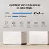 Router MERCUSYS Halo H85X Dual-Band Wi‑Fi 6 (802.11ax), 2,4/5 GHz, até 2402 Mbit/s, 3 portas LAN, branco (pack de 3)