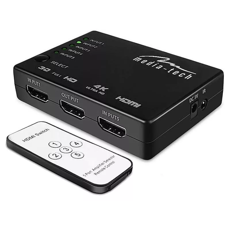 Media-Tech MT5207 Comutador HDMI 5x, 4K