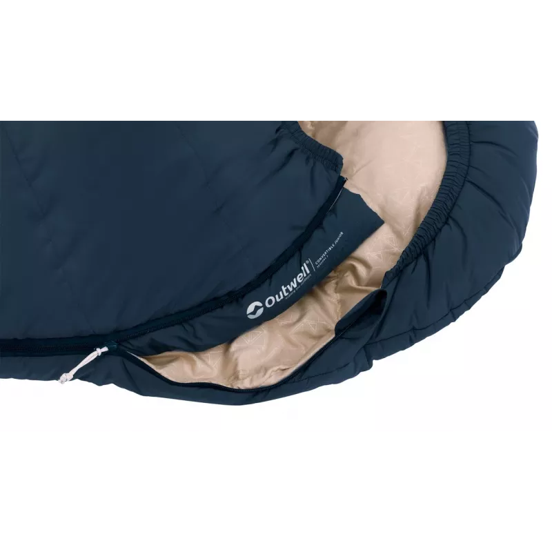 Saco de dormir Outwell criança forma de múmia poliéster azul — 1700 mm de comprimento, 630 mm de largura, para utilizadores até 150 cm