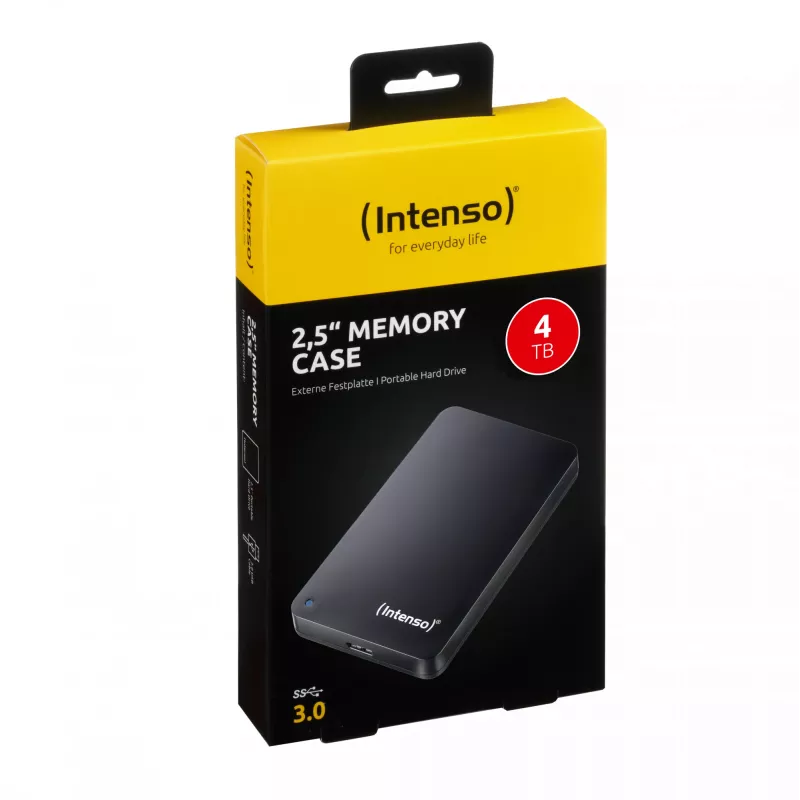 Intenso 4 TB Memory Case disco externo, 2,5 polegadas, USB 3.0, preto