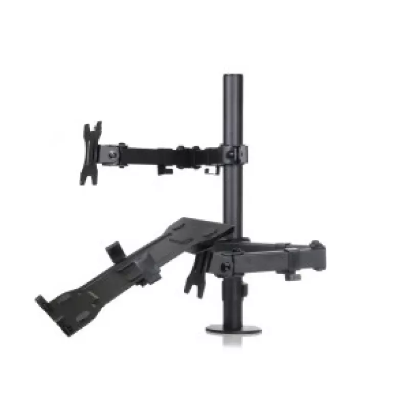 Suporte de secretária ART L-24 para monitor LED/LCD de 13-32" + portátil de 10-15,6", VESA 75x75/100x100, preto
