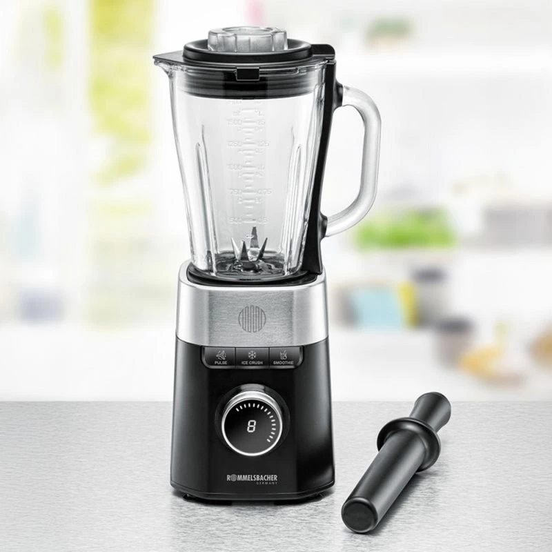 Batedeira Rommelsbacher MX 1260 — 1200 W, 1,5 L, preto/aço inoxidável