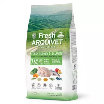 ARQUIVET Fresh Puppy peru e salmão - comida semihúmida para cães - 10 kg