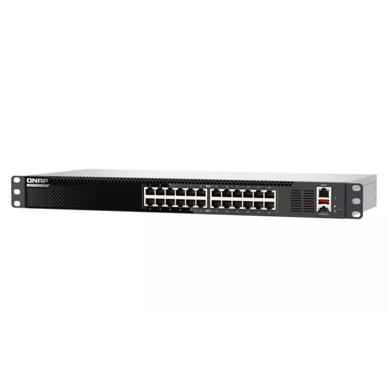 Switch de rede QNAP QSW-M3224-24T Managed L3 10G Ethernet (100/1000/10000) 1U preto, prateado