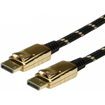 Cabo DisplayPort ROLINE 11.04.5649 10 m preto dourado