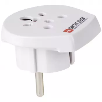 Adaptador de viagem SKROSS Country Índia-Israel-Dinamarca para Europa - Adaptador para tomada elétrica - Type K, Type D, Type H (W)