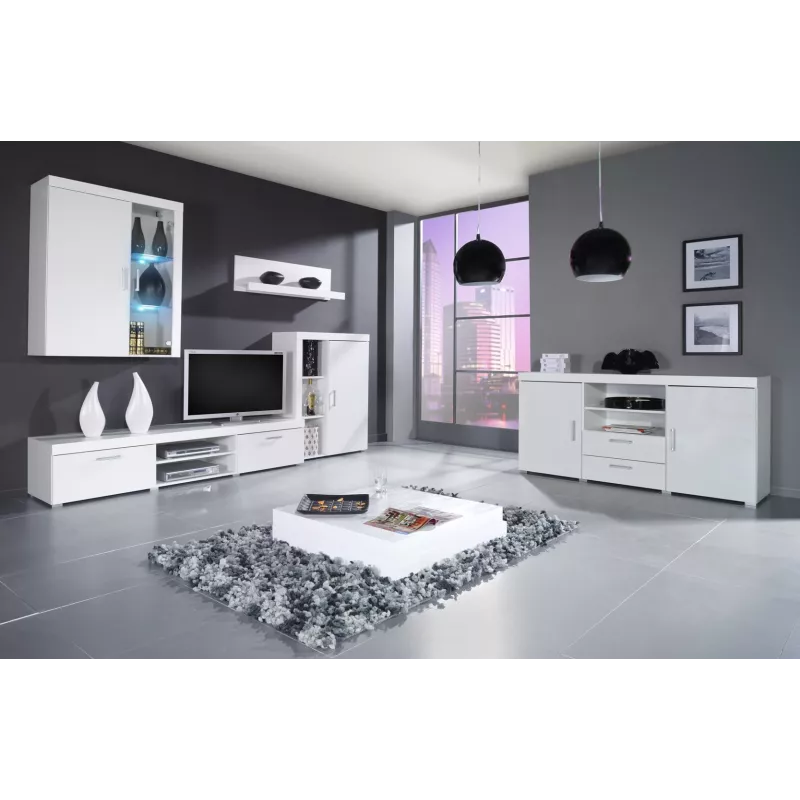 Aparador Cama Sideboard SAMBA branco/branco brilhante