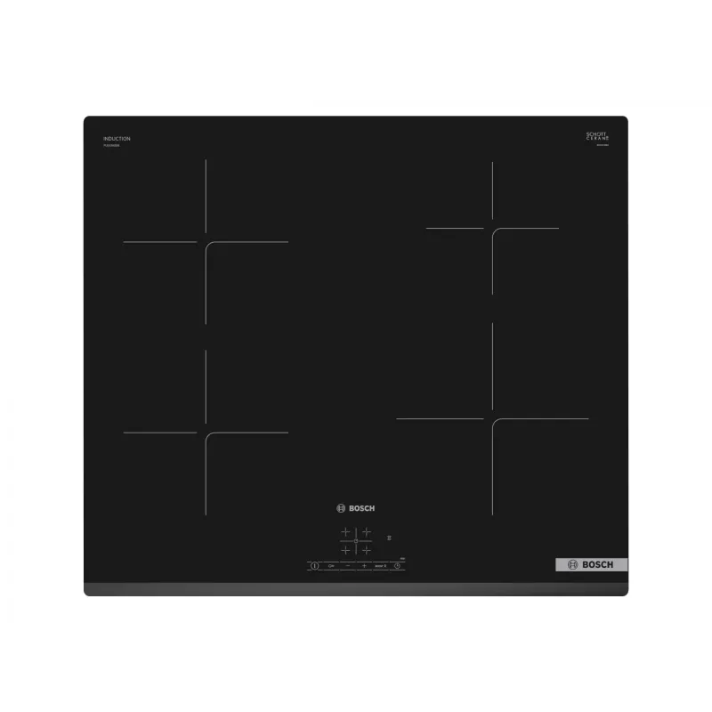Placa Bosch PUE63KBB6E indução 4 zonas de cozedura toque temporizador preta