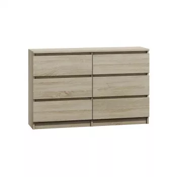 Cómoda Top e Shop M6 120 SON 2x3, carvalho, 6 gavetas, 1200×300×770 mm