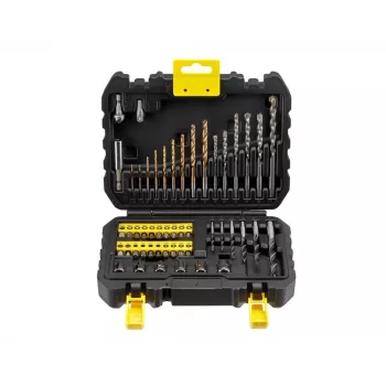 Conjunto de ferramentas manuais STANLEY STA88546 — conjunto universal de 50 peças com brocas e ferramentas de oficina com mala, adequado para madeira