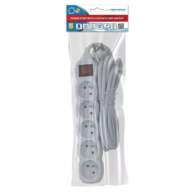 Distribuidor de energia Esperanza ELK215W 3 m 5 tomada(s) AC interior branco